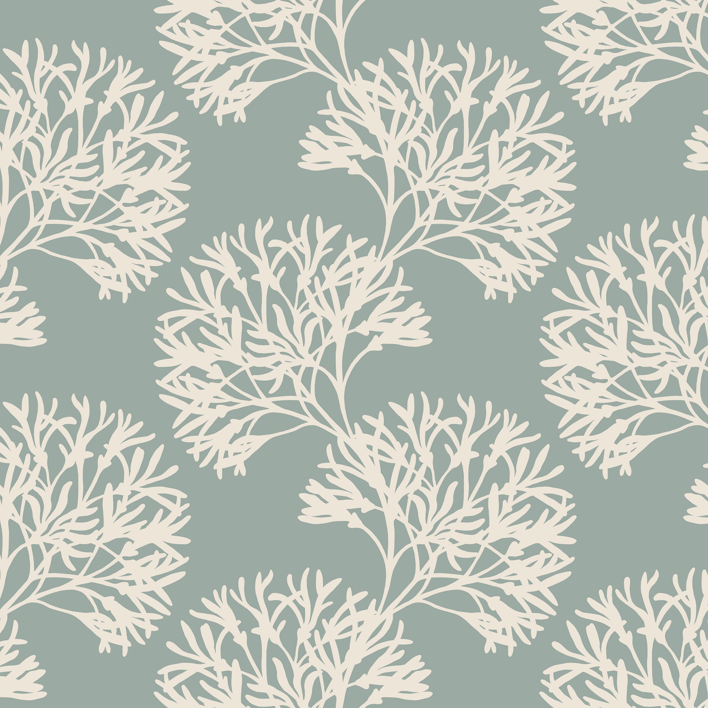 Pattern of white leaf on a teal background